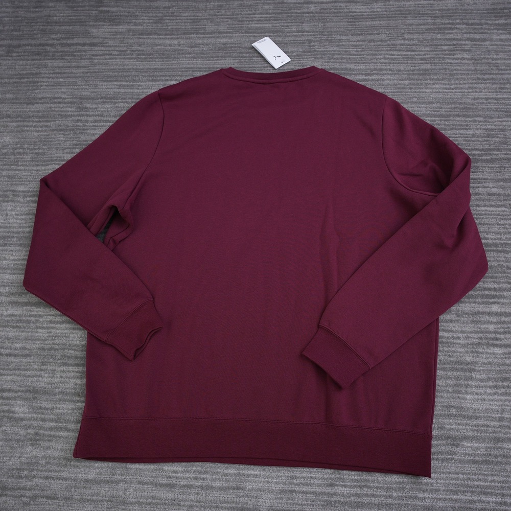 Puma ESS Elevated Logo Crew Sweatshirt Mens 3XLT Ruby Shimmer Burgundy New - Picture 11 of 11